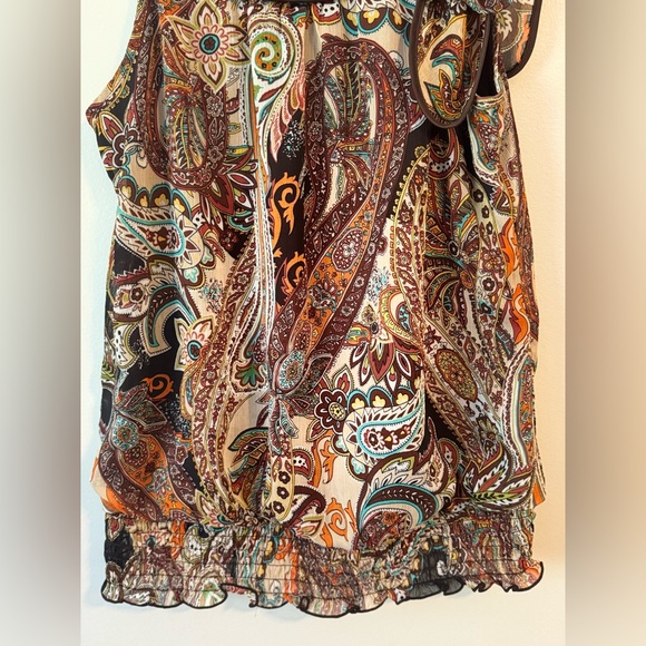 BCX Short Sleeve Elegant Office Blouse with Liner Size L - Picture 6 of 7